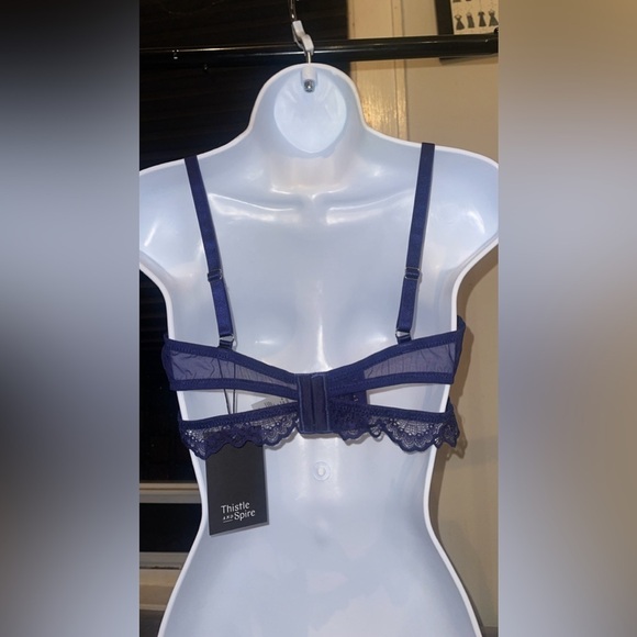 Thistle And Spire Cutout Lace Underwire Bra Navy NWT - Picture 4 of 8